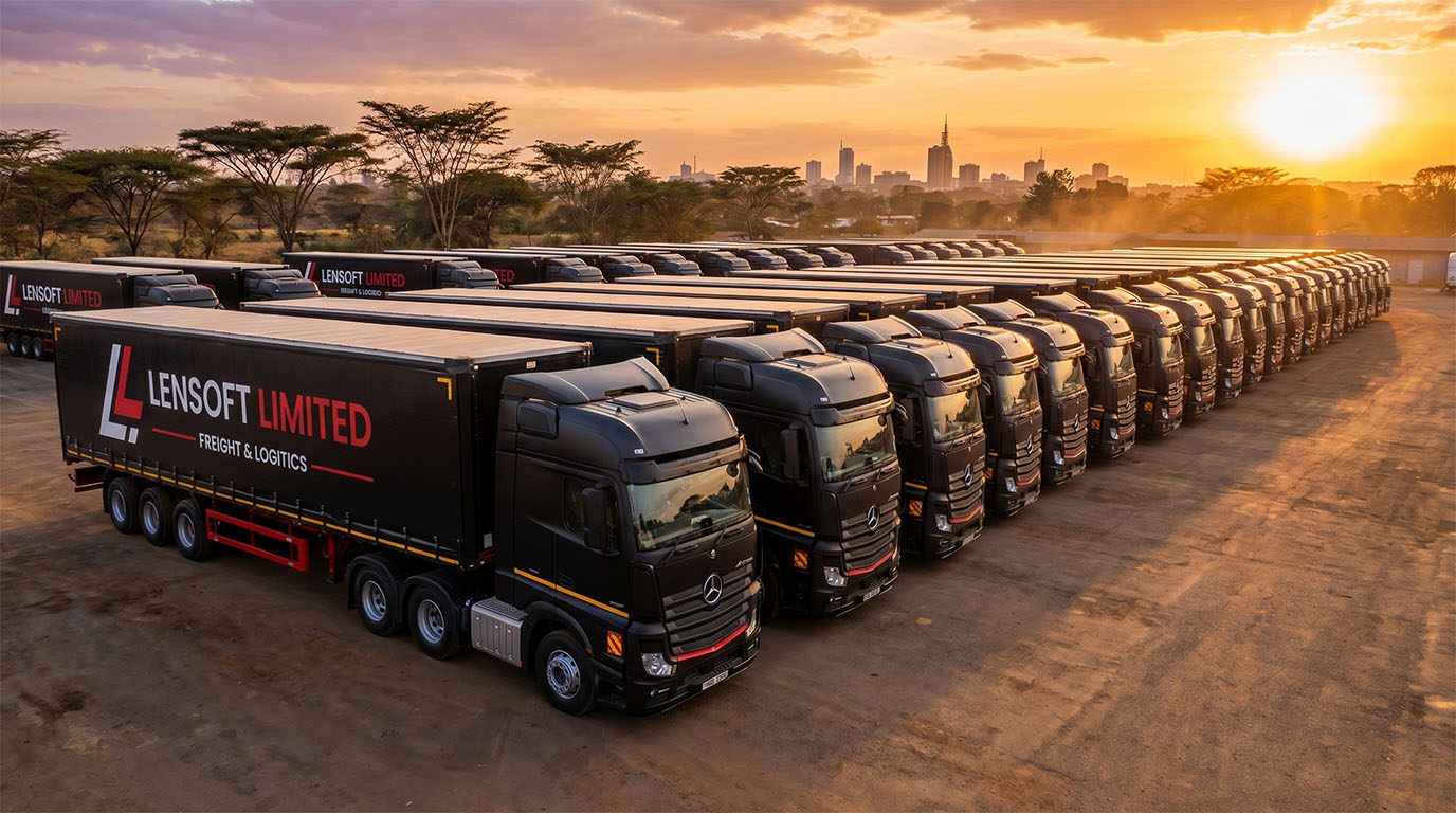 Lensoft Logistics fleet at the Nairobi depot