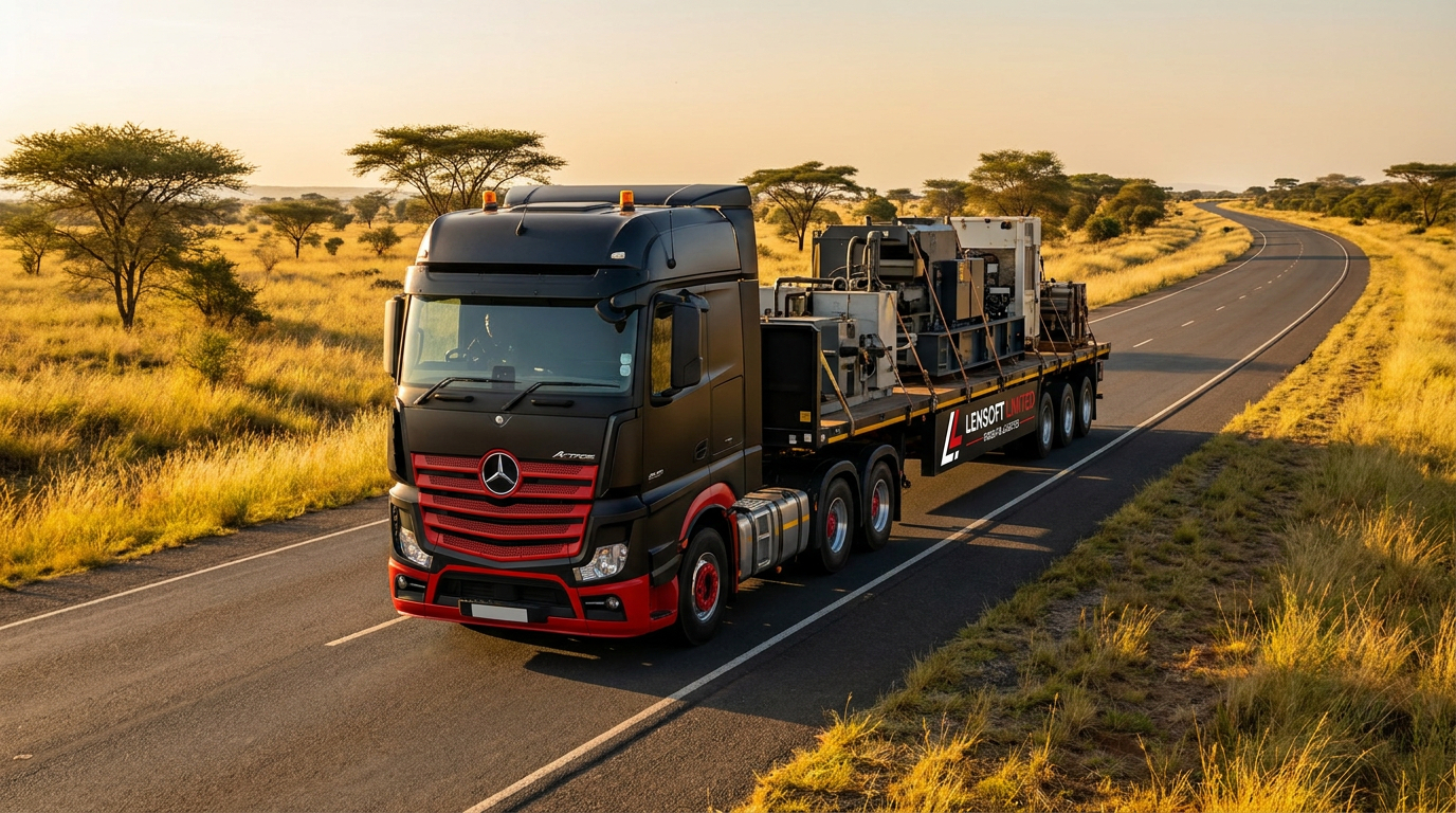 Lensoft general haulage fleet on a Kenyan highway